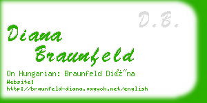 diana braunfeld business card